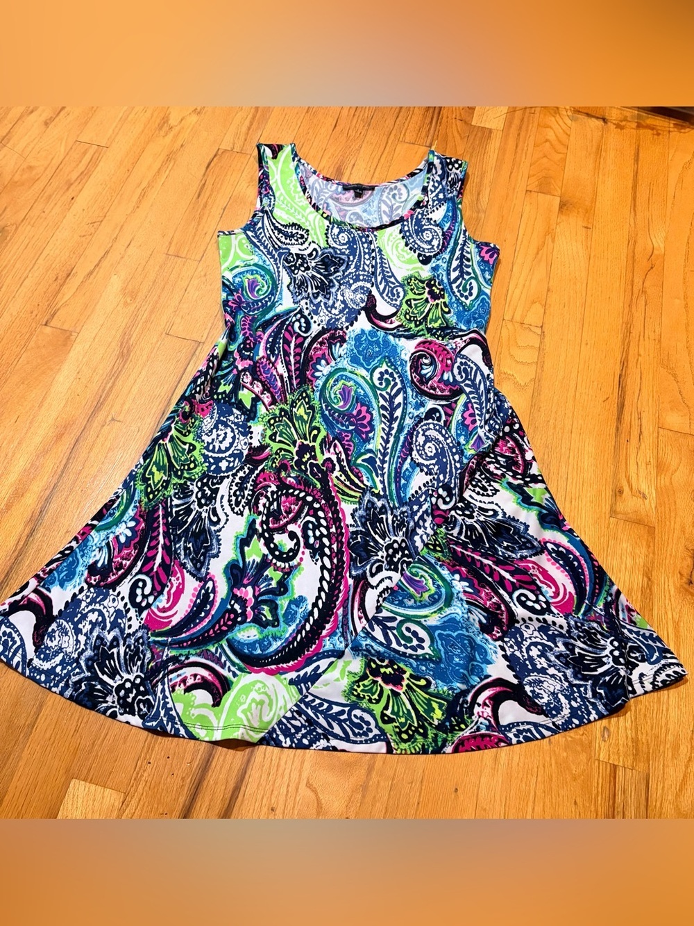 Sam & Jess Sleeveless Paisley Fit & Flare Dress Women’s Small Multicolor